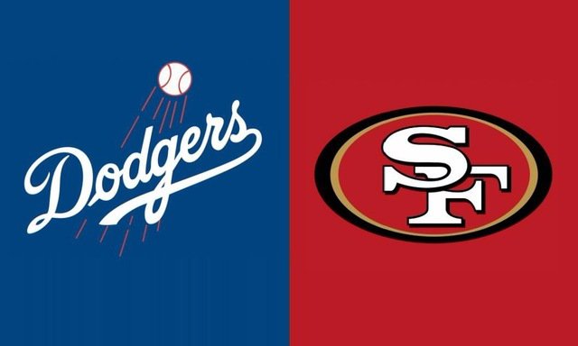 Los Angeles Dodgers with 49ers flag 100D polyester digital printed ...