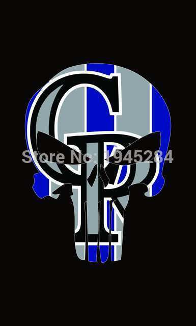 Colorado Rockies Skull Vertical Flag Banner New 3x5ft 90x150cm