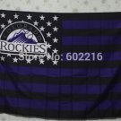 Colorado Rockies with Nation Stripes Flag 3ft x 5ft Baseball Flag