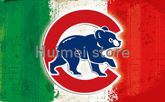 Chicago Cubs Flag 3ft x 5ft Polyester Banner Flying with stripes metal
