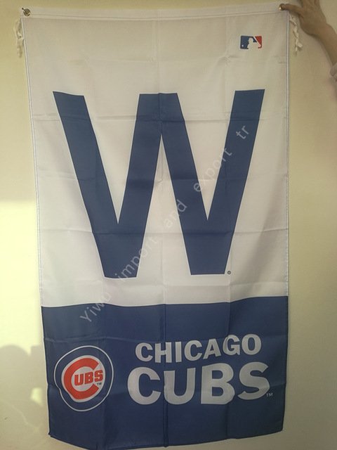 Chicago Cubs W Team and Logo Flag 3FTX 5FT