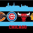 90x150cm Chicago City All Team Flag Blackhawks Cubs Bears Bulls Flag 3X5FT