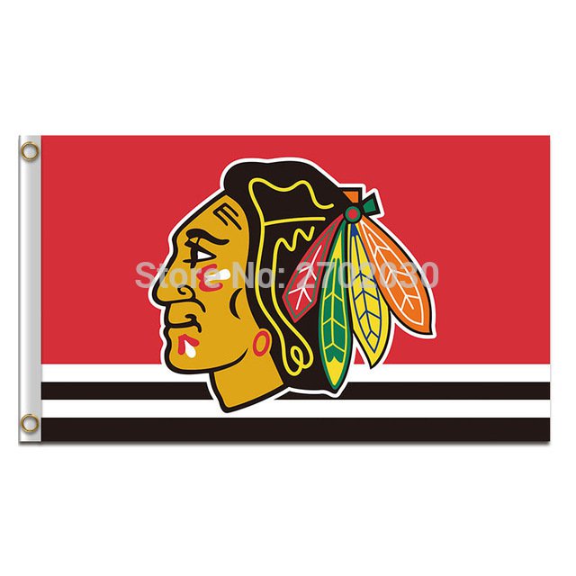 Chicago Blackhawks USA Team Logo Premium Team Hockey Flag 3X5FT flag