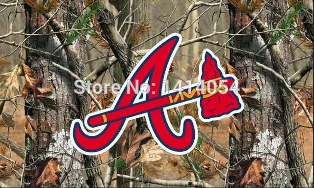 Atlanta Braves real tree camo Flag 150X90CM 3X5FT Banner 100D Polyester