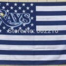 Tampa Bay Rays White and Blue Stars & Stripes Flag 3FTX 5FT
