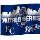 Kansas City Royals 2015 World Series Team Logo Blue Flag 3FTX 5FT