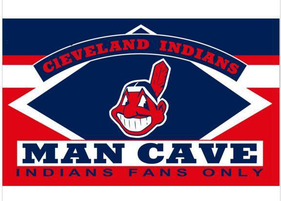 Material Cleveland Indians Man Cave flag With Metal Grommets Polyester 3ftx5ft