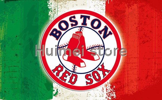 Boston Red Sox Flag 3ft x 5ft Polyester flag Flying with stripes metal Grommets