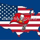 3x5FT Tampa Bay Buccaneers flag with American banner flag 100D Polyester
