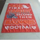 Tampa Bay Buccaneers flag God First Family flag Second then Buccanee flag