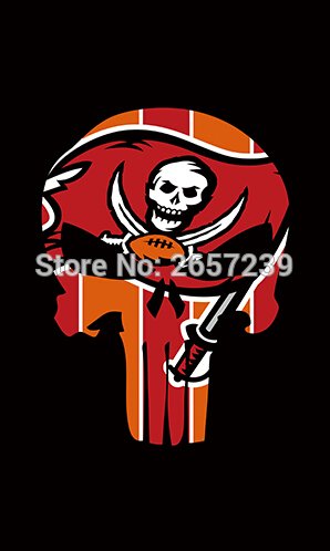 Tampa Bay Buccaneers Skull Vertical Flag 3x5FT banner 100D 150X90CM