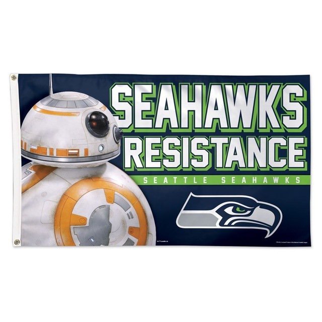 Seattle Seahawks Star Wars BB-8 FALCONS RESISTANCE Football Flag 3x5 ft