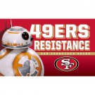 BB-8 San Francisco 49ers wars 100D Polyester flag with metal Grommets 3x5ft