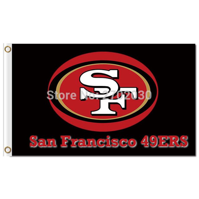 San Francisco 49ers Flag Custom Faithful Word Football San Francisco 49ers