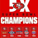 San Francisco 49ers 5X SUPER BOWL CHAMPIONS vertial FLAG 90x150cm