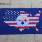 3x5FT Pittsburgh Steelers flag with American banner flag 100D Polyester