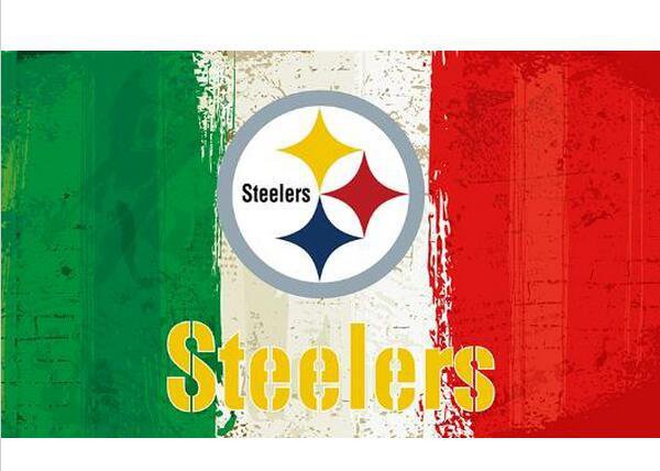 3x5ft Green white red Stripes Pittsburgh Steelers flags oil painting style flag