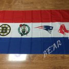 3X5FT Boston Red Sox logo New England Patriots logo background Flag