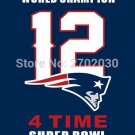 Brady 12 New England Patriots Flag Banners 5 Champion 4 MVP 3ft X 5ft