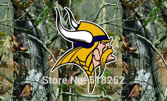 Minnesota Vikings real tree camo Flag 150X90CM