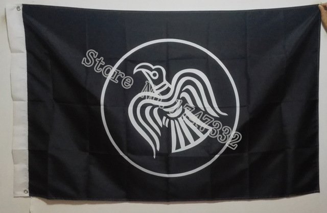 Raven Viking Red Black Flag hot sell good 3X5FT 150X90CM