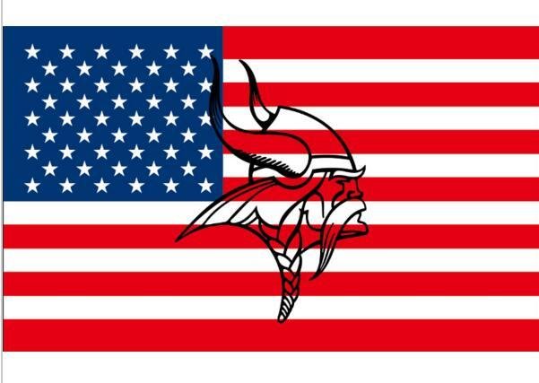 3x5 ft Hollow Out Shape with USA Minnesota Vikings flag