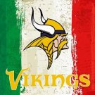 Green white red Stripes Minnesota Vikings flags 3ftx5ft