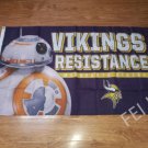 Minnesota Vikings empire skull wars BB-8 3x5ft sports flag with metal grommets