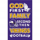 Minnesota Vikings God First Family flag Second then Vikings football flag 3x5 ft