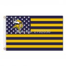 America Star And Stirp Vikings Flag Football Team Fans 3x5 ft