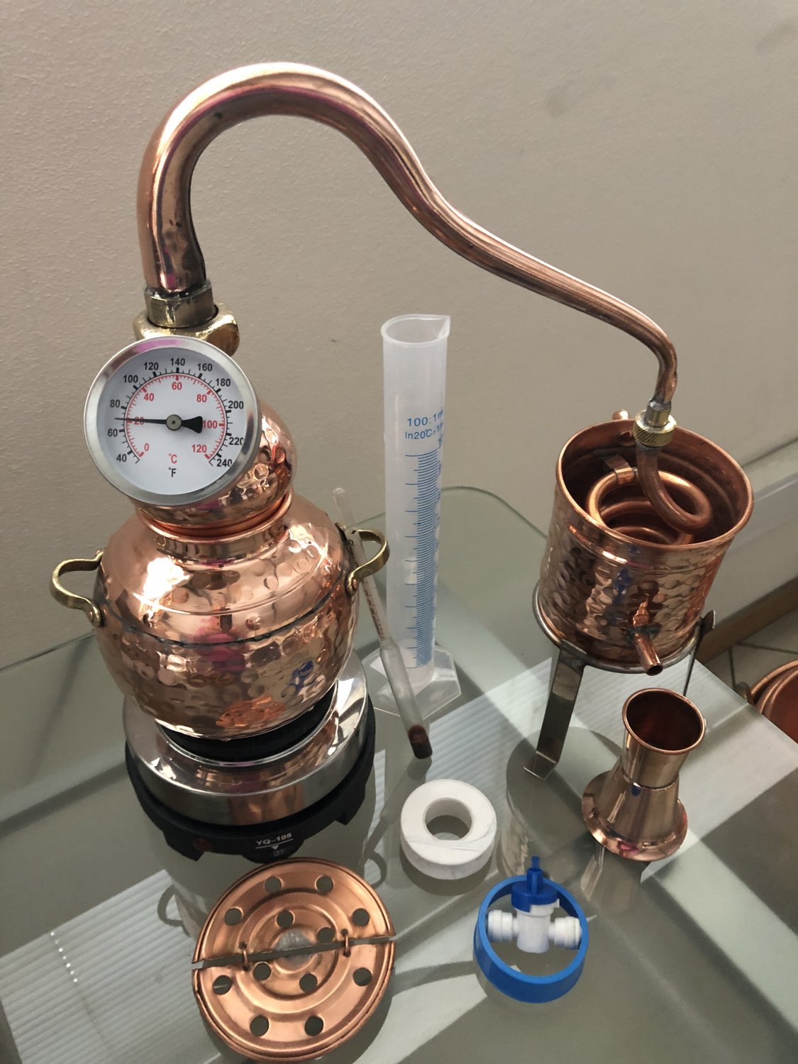 1 Liter SOLDERED GIN STILL STARTER KIT PREMIUM