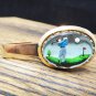Golf Reverse Painted Glass Tie Clasp Clip Bar Golfer Ball Flag