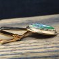 Golf Reverse Painted Glass Tie Clasp Clip Bar Golfer Ball Flag
