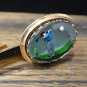 Golf Reverse Painted Glass Tie Clasp Clip Bar Golfer Ball Flag