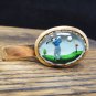Golf Reverse Painted Glass Tie Clasp Clip Bar Golfer Ball Flag