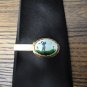 Golf Reverse Painted Glass Tie Clasp Clip Bar Golfer Ball Flag