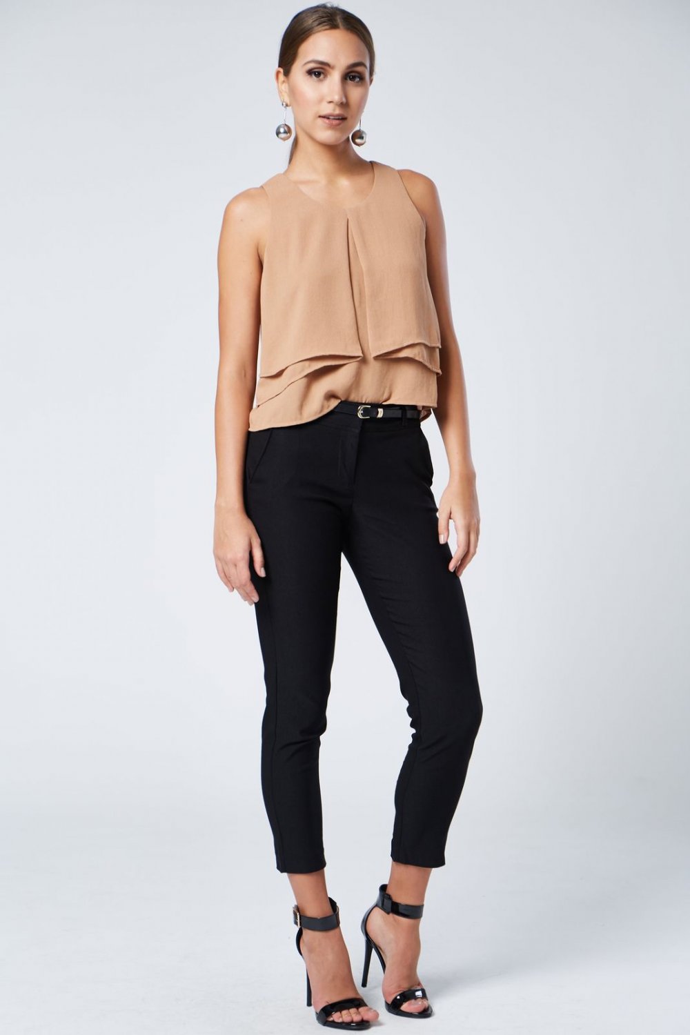 Sleeveless Sleek Layers Blouse Top
