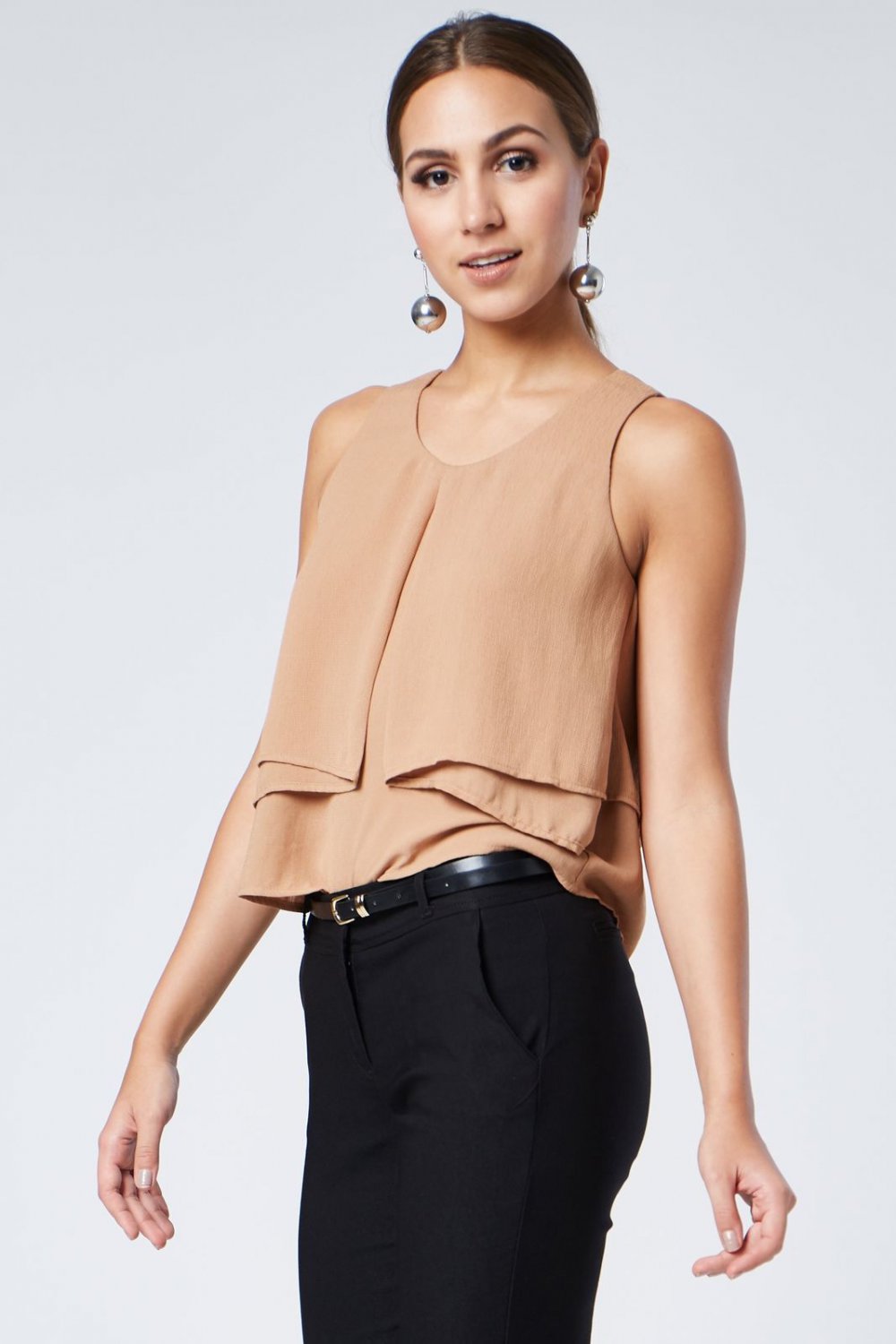 Sleeveless Sleek Layers Blouse Top