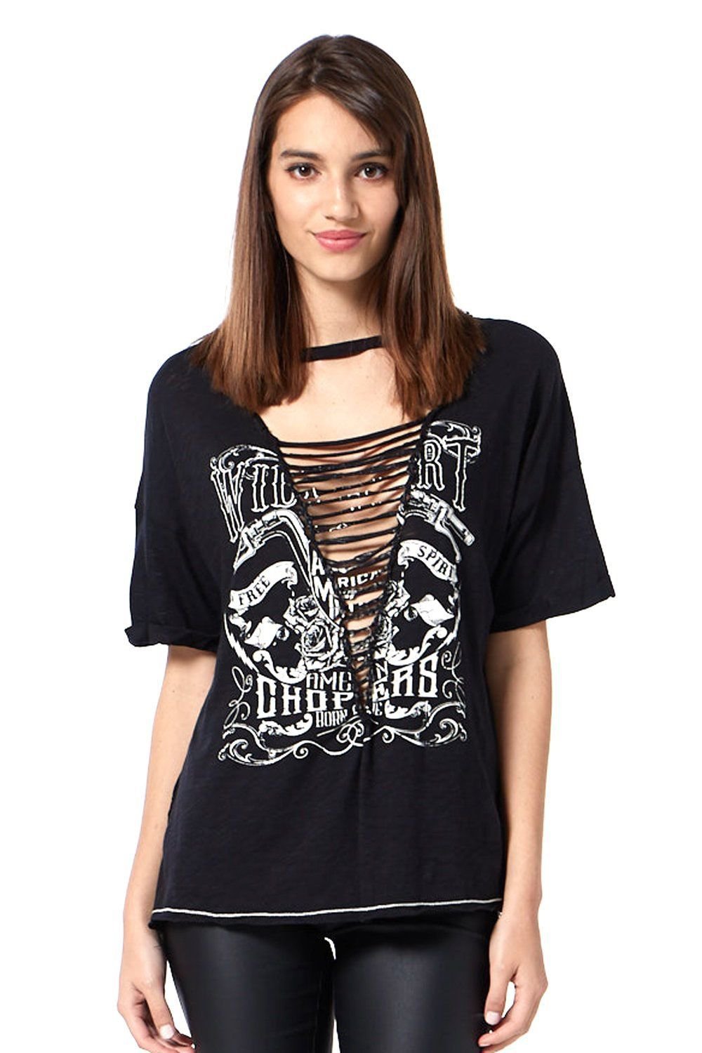 Wild Spirit Distressed Graphic Tee Shirt Tops