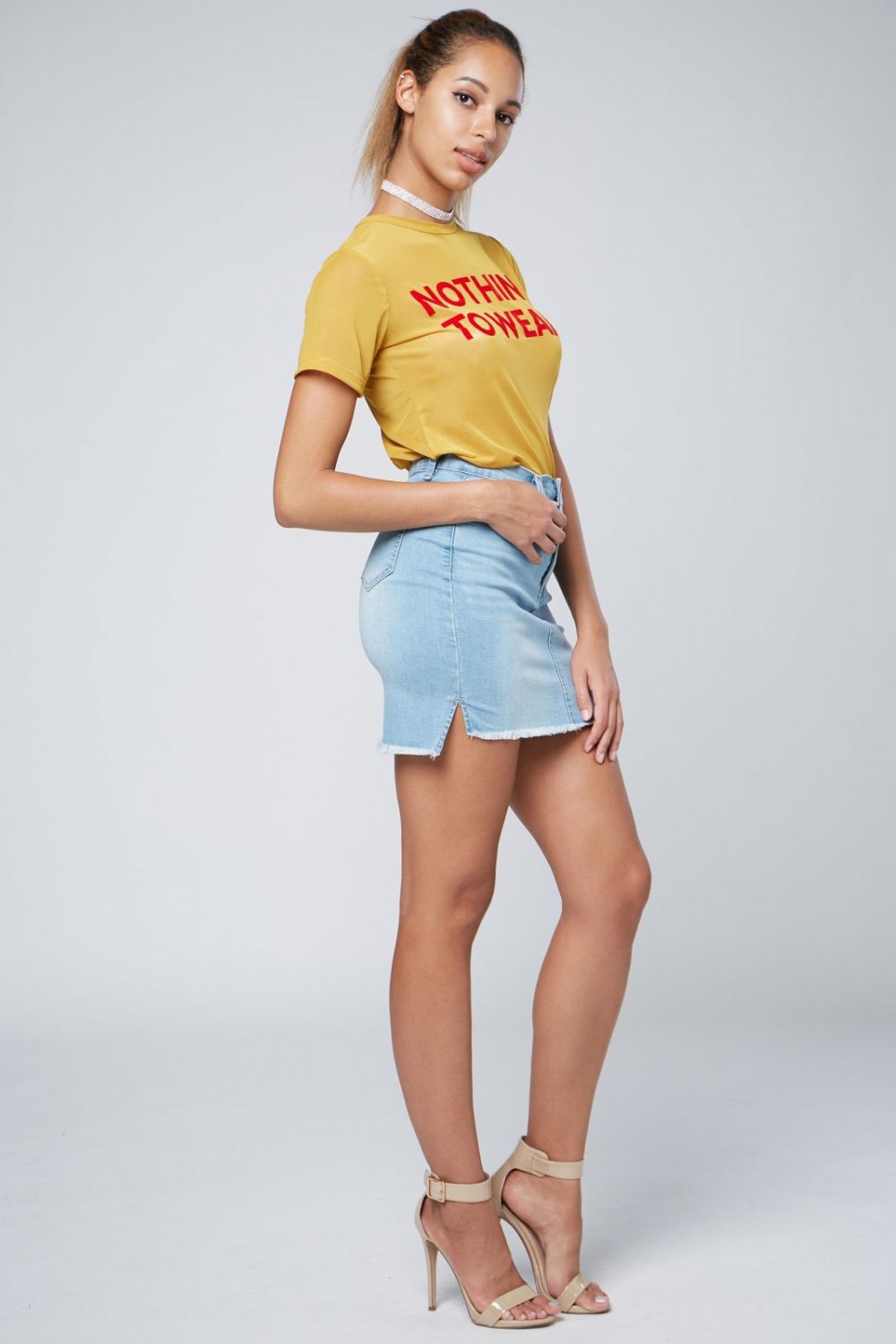 izzy high slit mini