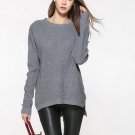 Womens Round Neck Grey Sweater Medium