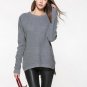 Womens Grey Round Neck Sweater Large