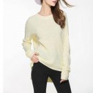Womens Beige Round Neck Sweater Medium