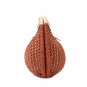 Red Round Shape Top Handle Straw Bag
