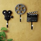 3PCS Creative cinema equipment coat hooks set ,resin wall hooks