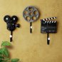 3PCS Creative cinema equipment coat hooks set ,resin wall hooks