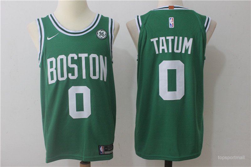 Boston Celtics 0 Jayson Tatum Hockey Jerseys color green