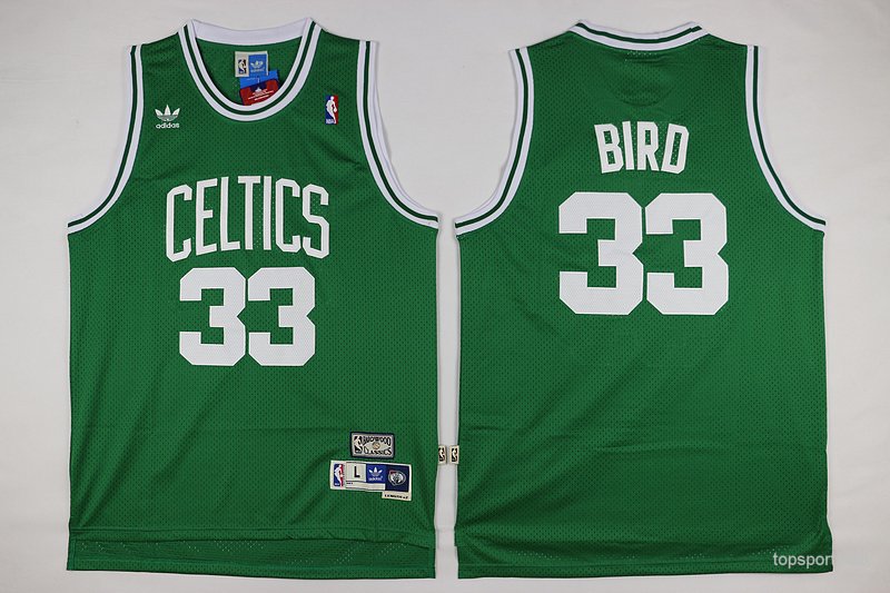 Boston Celtics 33 Larry Bird Hockey Jerseys color green