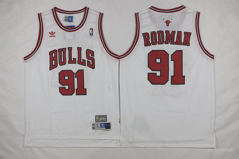 dennis rodman white bulls jersey