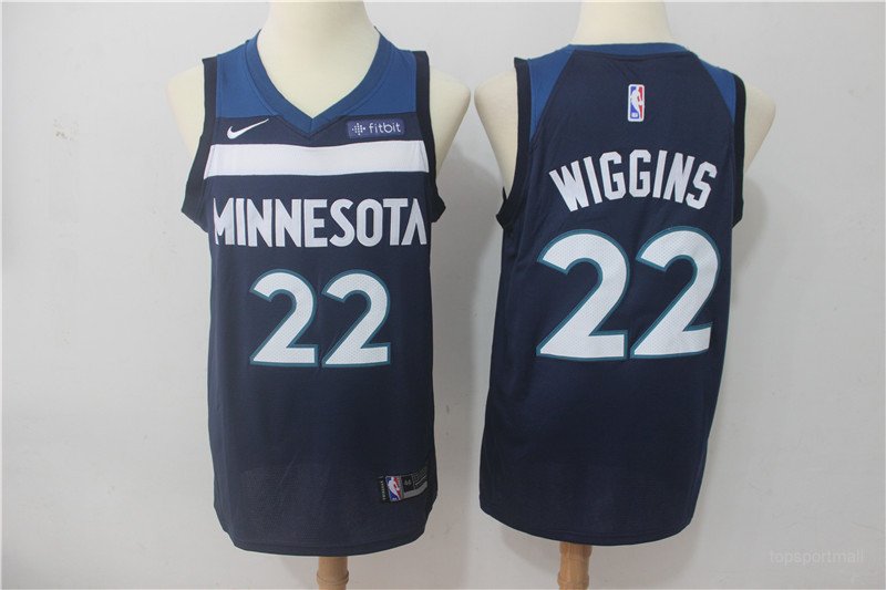 Minnesota Timberwolves 22 Andrew Wiggins basketball Jerseys color blue